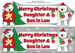 Monty & Luna Polar Bears decorating the Christmas tree DAUGHTER & SON IN LAW large dl 2