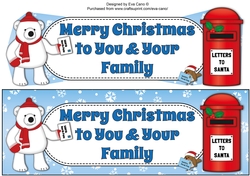 Monty Polar Bear letter to Santa YOU & YOUR FAMILY large dl