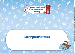 Monty Polar Bear letter to Santa YOU & YOUR FAMILY large dl insert