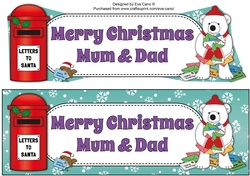 Monty Polar Bear lots of letters to Santa MUM & DAD large dl