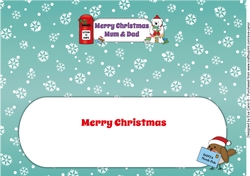 Monty Polar Bear lots of letters to Santa MUM & DAD large dl insert