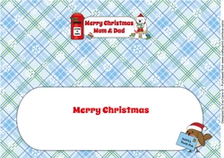 Monty Polar Bear lots of letters to Santa MUM & DAD large dl 2 insert