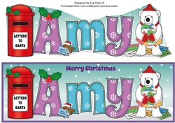 Monty Polar Bear lots of letters to Santa AMY large dl