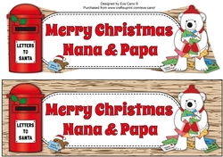 Monty Polar Bear lots of letters to Santa NANA & PAPA large dl