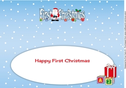 Santa with Teddy FIRST CHRISTMAS large dl insert