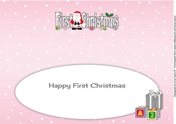 Santa with Teddy FIRST CHRISTMAS large dl 2 insert