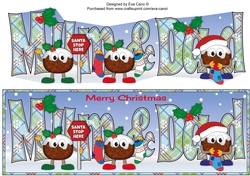 Crazy Christmas Puddings with Christmas stockings MUM & DAD large dl 2