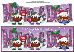 Crazy Christmas Puddings with Christmas stockings MUM & DAD large dl 3