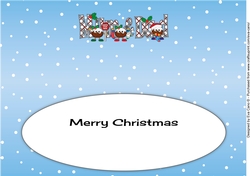 Crazy Christmas Puddings with Christmas stockings MUM & DAD large dl insert