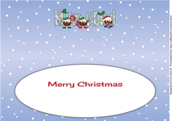 Crazy Christmas Puddings with Christmas stockings MUM & DAD large dl 2 insert