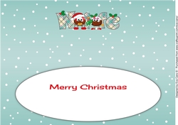 Crazy Christmas Pudding Couple with Mistletoe WIFE large dl 3 insert