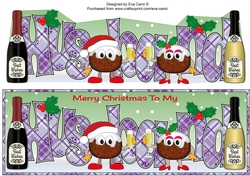 Crazy Christmas Pudding Couple with Champagne HUSBAND large dl