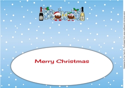 Crazy Christmas Pudding Couple with Champagne HUSBAND large dl 2 insert