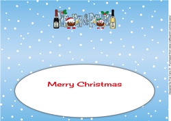 Crazy Christmas Pudding Couple with Champagne NANA & PAPA large dl 2 insert