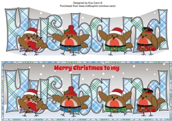Scottish Christmas Robins HUSBAND large dl