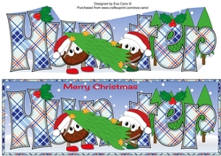 Crazy Christmas Puddings choosing the Christmas tree HUNTER large dl