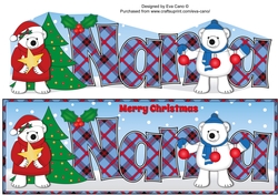 Monty and Luna Polar Bears decorating the Christmas tree NANA large dl