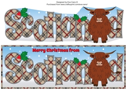 Christmas Highland Cow SCOTLAND large dl