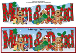 Gingerbread men with Christmas stockings MUM & DAD large dl 2