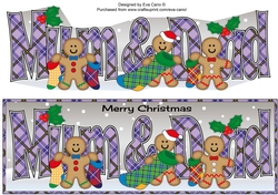 Gingerbread men with Christmas stockings MUM & DAD large dl 3