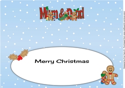 Gingerbread men with Christmas stockings MUM & DAD large dl 2 insert