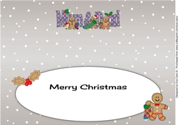 Gingerbread men with Christmas stockings MUM & DAD large dl 3 insert