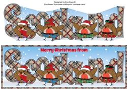 Scottish Christmas Robins SCOTLAND large dl