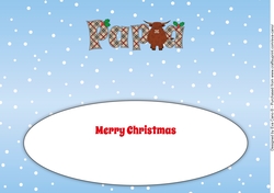 Christmas Highland Cow PAPA large dl insert