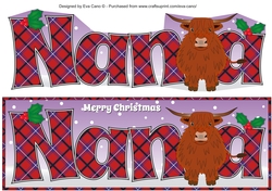 Christmas Highland Cow NANA large dl