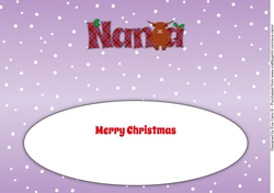 Christmas Highland Cow NANA large dl insert