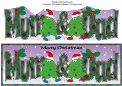 Crazy Christmas Trees dancing MUM & DAD large dl 3