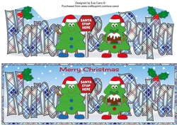 Crazy Christmas Trees with Christmas pudding & sign NANA & PAPA large dl 4