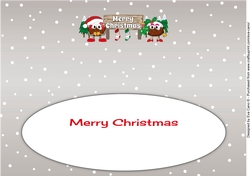 Crazy Christmas Pudding Couple with Mistletoe and big sign CHRISTMAS large dl insert