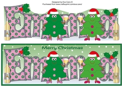 Crazy Christmas Trees Girls celebrating Christmas with wine EMMA large dl