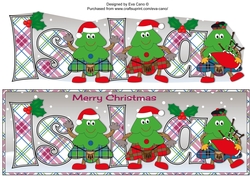 Crazy Scottish Christmas Trees ISLA large dl