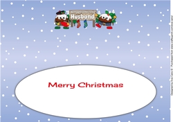 Crazy Scottish Christmas Puddings with big sign HUSBAND large dl insert
