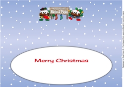 Crazy Scottish Christmas Puddings with big sign NANA & PAPA large dl insert
