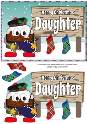 Crazy Scottish Christmas Pudding with big sign DAUGHTER decoupage