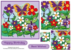 Flowers and Funny Butterflies topper 