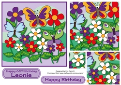 Flowers and Funny Butterflies LEONIE 65th topper