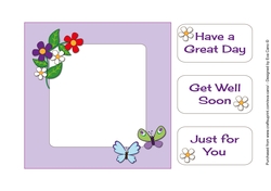 Insert for Flowers and Funny Butterflies topper