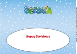 Christmas Dinosaurs with Christmas pudding and present GRANDSON large dl insert