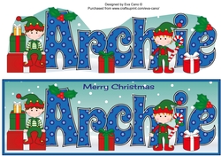Christmas Elves with presents ARCHIE large dl