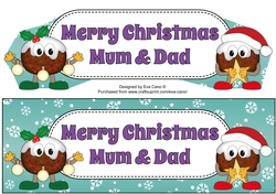 Crazy Christmas Puddings with Christmas decorations MUM & DAD large dl
