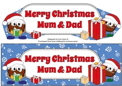 Crazy Christmas Puddings with presents MUM & DAD large dl