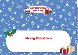 Crazy Christmas Puddings with presents MUM & DAD large dl insert