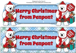 Monty Polar Bear and friend Merry Christmas from PENPONT large dl