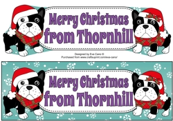 Christmas Freddie and Daisy French Bulldogs Merry Christmas from THORNHILL large dl