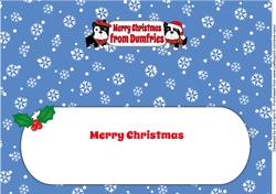 Christmas Freddie and friend French Bulldogs Merry Christmas from DUMFRIES large dl insert