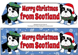 Christmas Freddie and friend French Bulldogs Merry Christmas from SCOTLAND large dl
